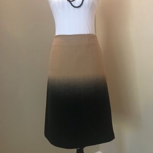 Anne Klein A-Line/Pencil. Ombré  wool skirt.